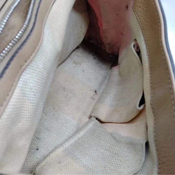 GUCCI Bamboo Turn-Lock Beige Leather Top Handle Front Flap Closure Shoulder Bag - Picture 7 of 9